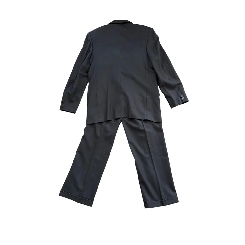 Vintage Mario Barutti Mens Suit Charcoal Gray Two Piece
